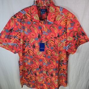 Apt.9 Mens Shortsleeved Pullover Shirt Size Large Tall Color Orange